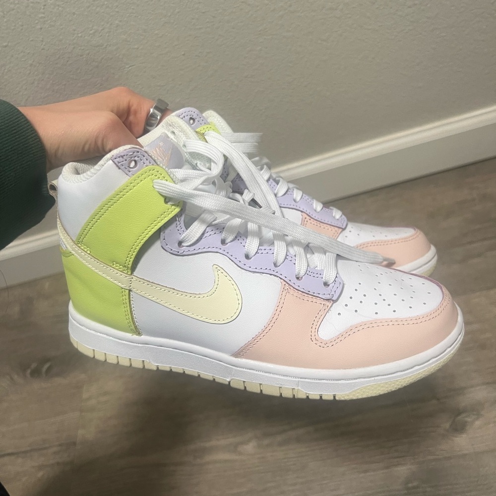 High-Top Nike Dunks- Cashmere color